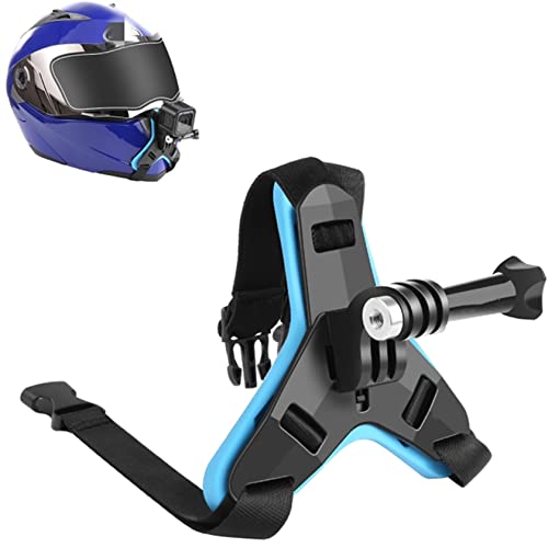 Hensych Motorradhelm-Kinngurt-Halterung für Osmo Action/Action 2, für Go-Pro Hero 10/9/8/7/6/5/4/3+/3/2/1, für Insta360:ONE X2/ONE R (blau) von Hensych