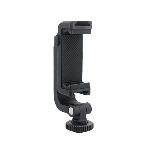 Hensych für PGYTECH 110° Neigungsverstellung Telefonhalter Vertikale Aufnahme Telefonhalterung mit 2 Kaltschuh Telefonclip Klemme für Selfie-Stick/Stative, für Handy (Breite 60-92mm) von Hensych