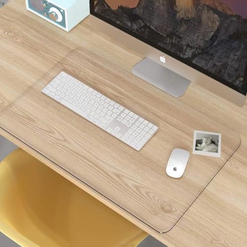 Transparente Schreibtischunterlage, rutschfest, strukturiert, PVC, wasserdicht, Tischschutz, runde Kanten, Laptop-Mauspad, ultradünn, doppelseitig, Schreibunterlage für Büro, Zuhause von Henyzee