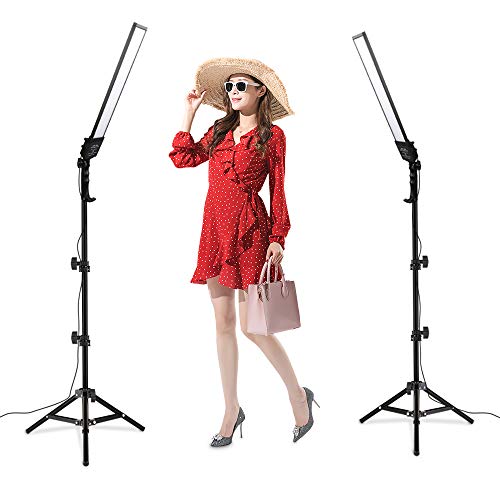 Heorryn Photography Studio LED-Beleuchtungsset mit 192PCS LED-Videoleuchte 3200-5500K mit Dimmfunktion und 2M verstellbarem Stativ für YouTube-Videodreh-Porträts von Heorryn