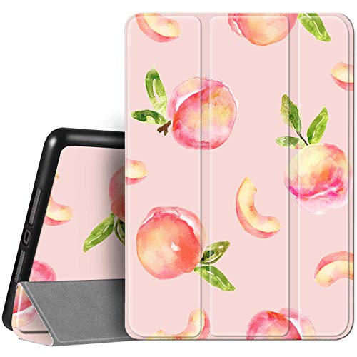 Hepix iPad 9. / 8. / 7. Generation Hülle mit Stifthalter 2021 2020 2019 Cute Peach iPad 10.2 Zoll Case Cover Pink Peach Fruit, Auto Sleep Wake for A2430 A2270 A2428 A2429 A2197 A2198 A2200 A2 von Hepix