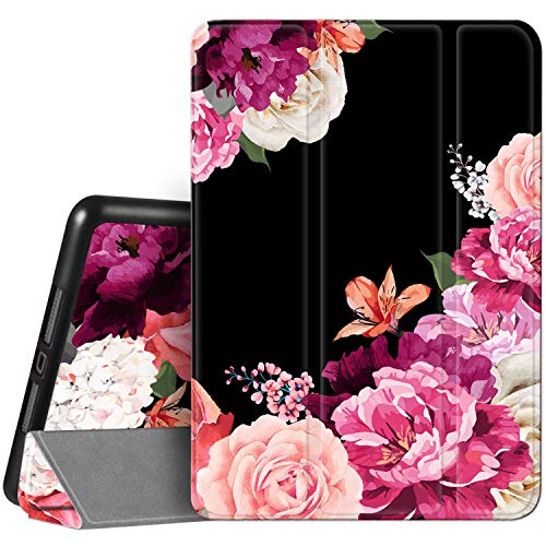 Hepix iPad 9. 8. 7. Generation Hülle iPad 10.2 Hülle mit Stifthalter 2021 2020 2019, Lila Blume Floral Schutzhülle Stoßfest Cover Auto Sleep Wake für A2270 A2428 A2429 A2197 A2198 A2200 von Hepix