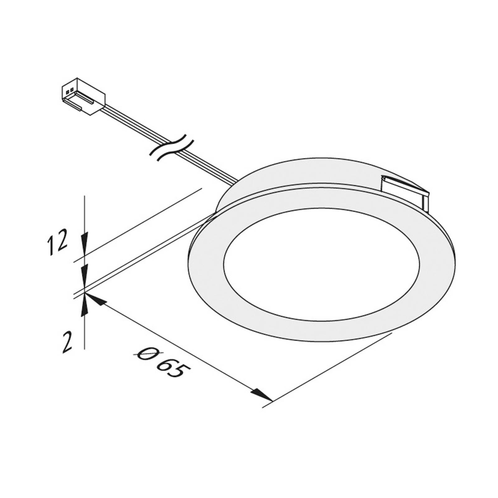 LED-Möbeleinbaulampe FAR 58 stahl 3x-Set 3W 4.000K von Hera