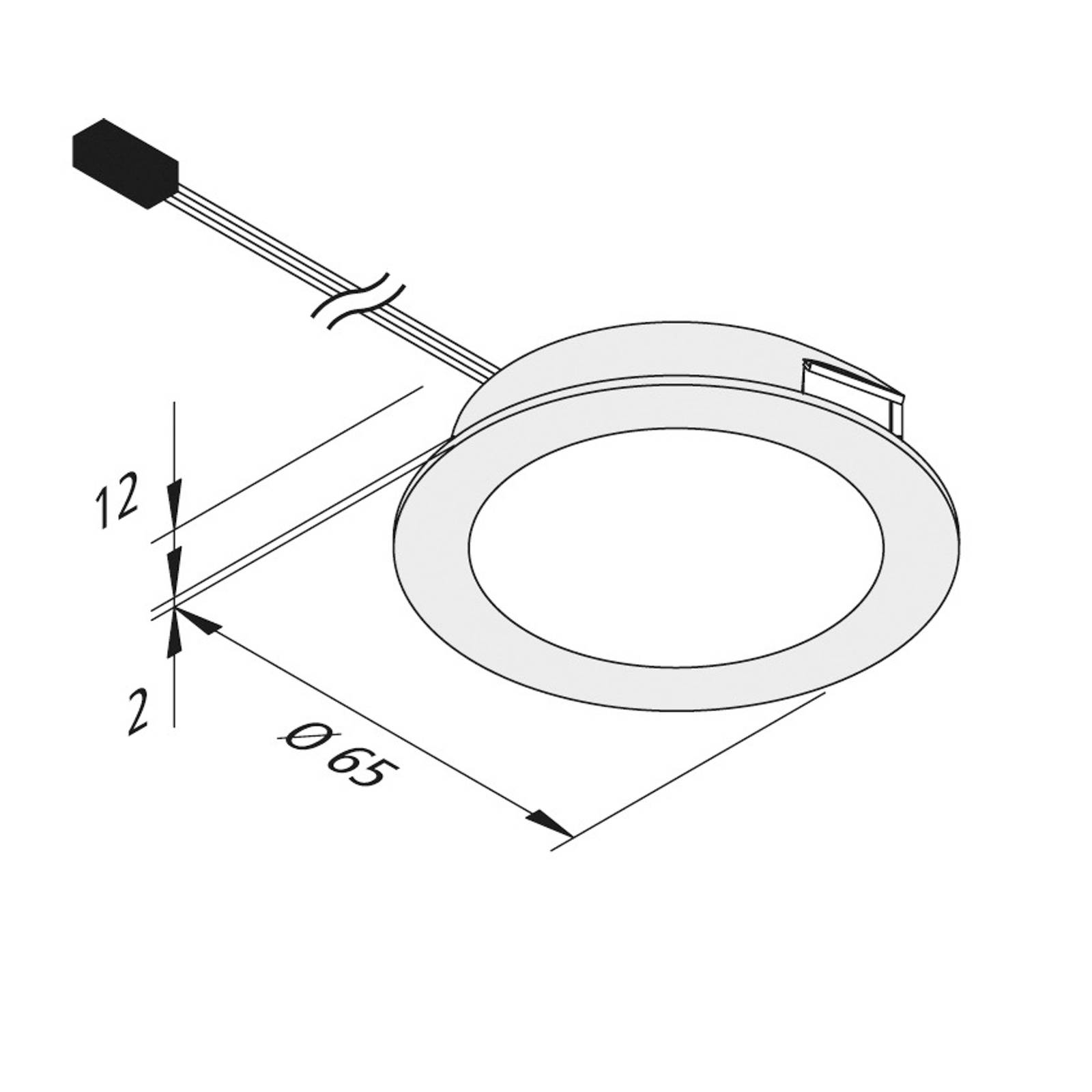 LED-Möbeleinbauleuchte Dynamic FAR 58 stahl 3W CCT von Hera