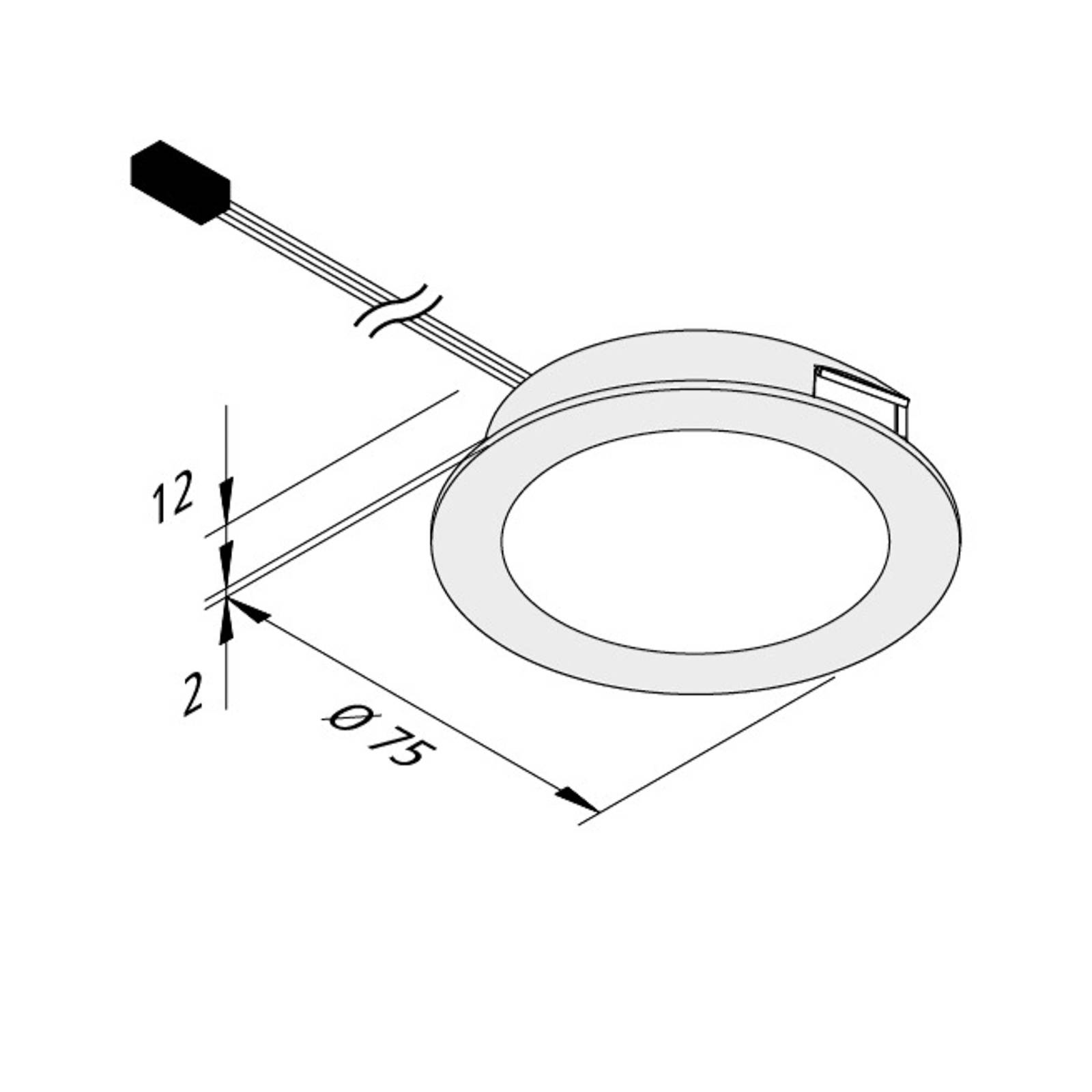 LED-Möbeleinbauleuchte Dynamic FAR 68 stahl 3W CCT von Hera