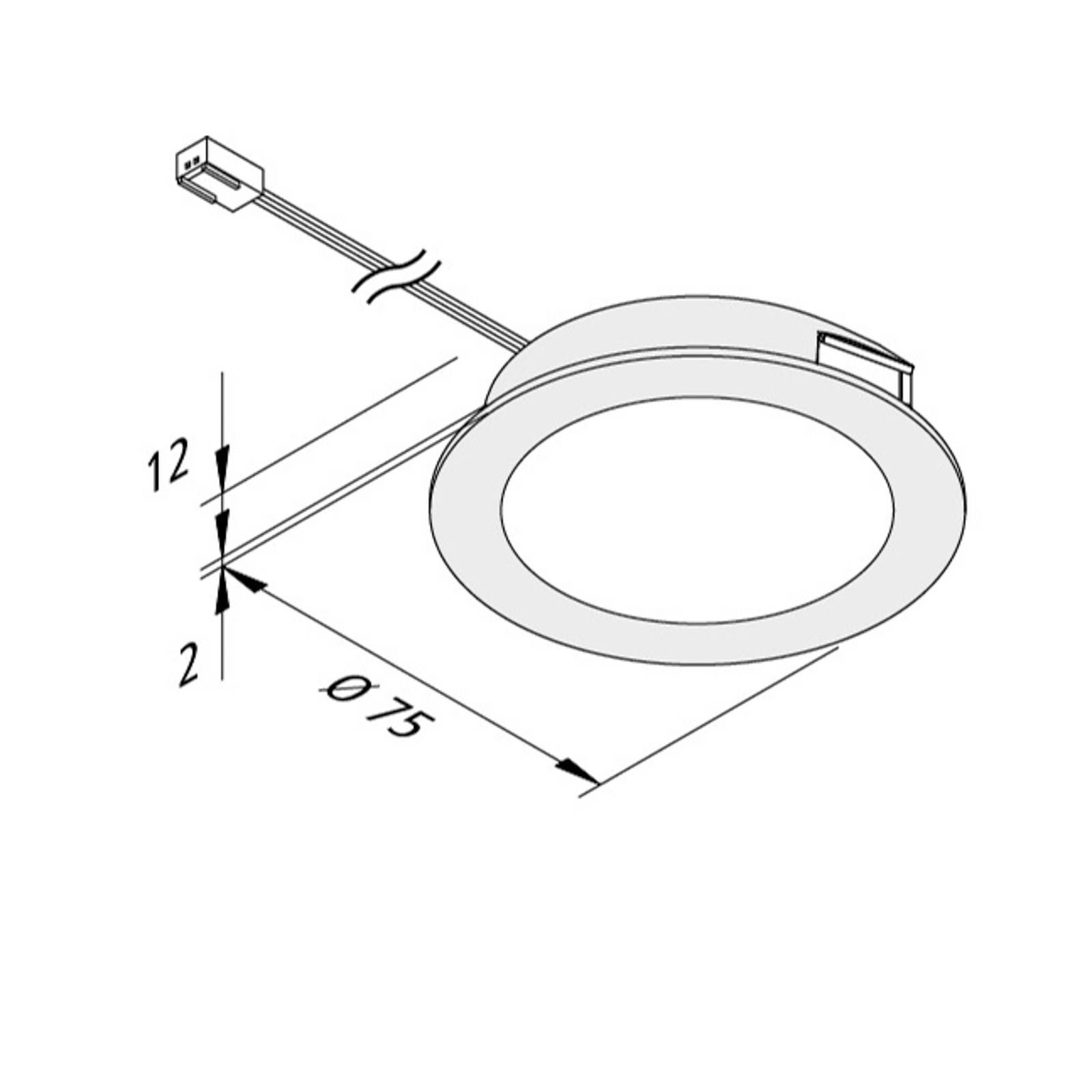 LED-Möbeleinbauleuchte FAR 68 5er-Set stahl 4W 930 von Hera