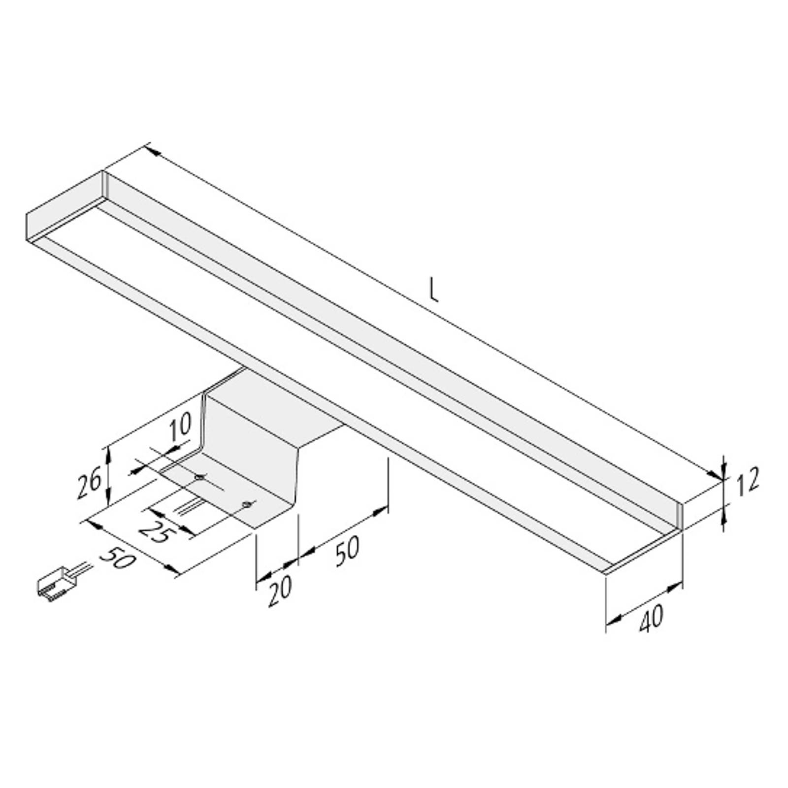 LED-Schrankaufbauleuchte Lugano 4.000K, 120 cm von Hera