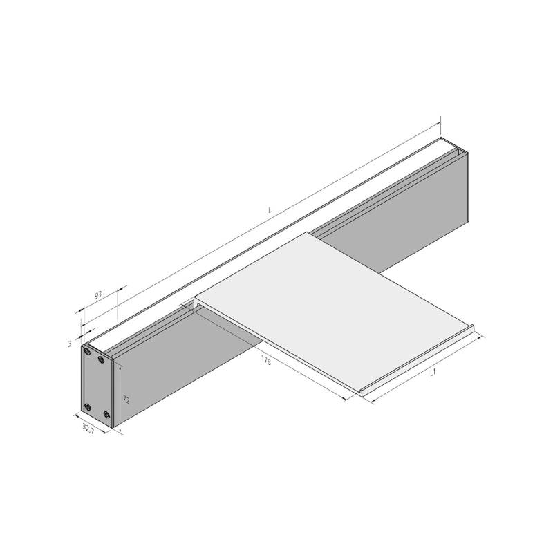 LED-Wandlampe Intero-Line, schwarz, 120 cm, Alu, CCT up/down von Hera
