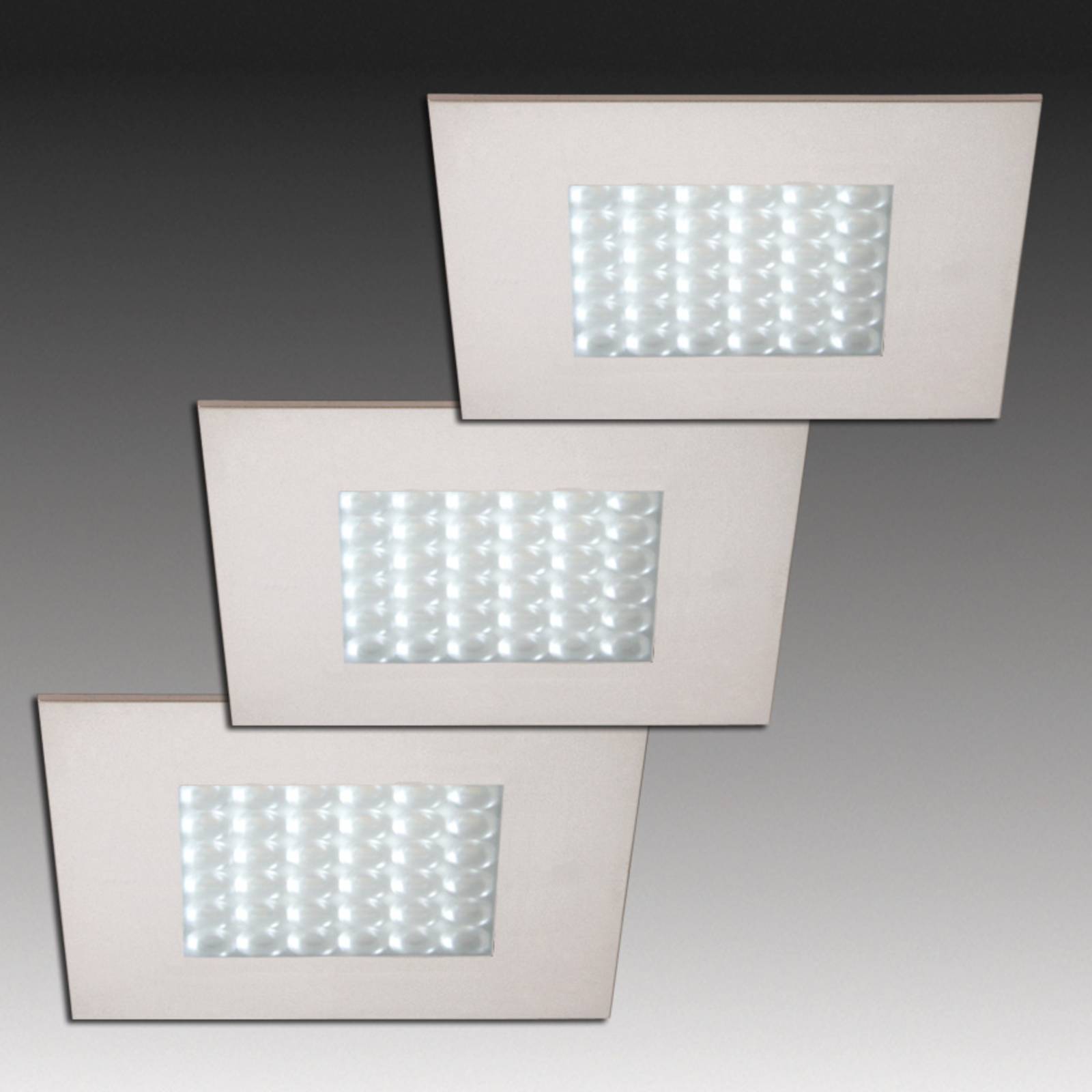 Q 68 LED-Einbaustrahler in Edelstahloptik, 3er-Set Q 68 LED-Einbaustrahler in Edelstahloptik, 3er-Set von Hera