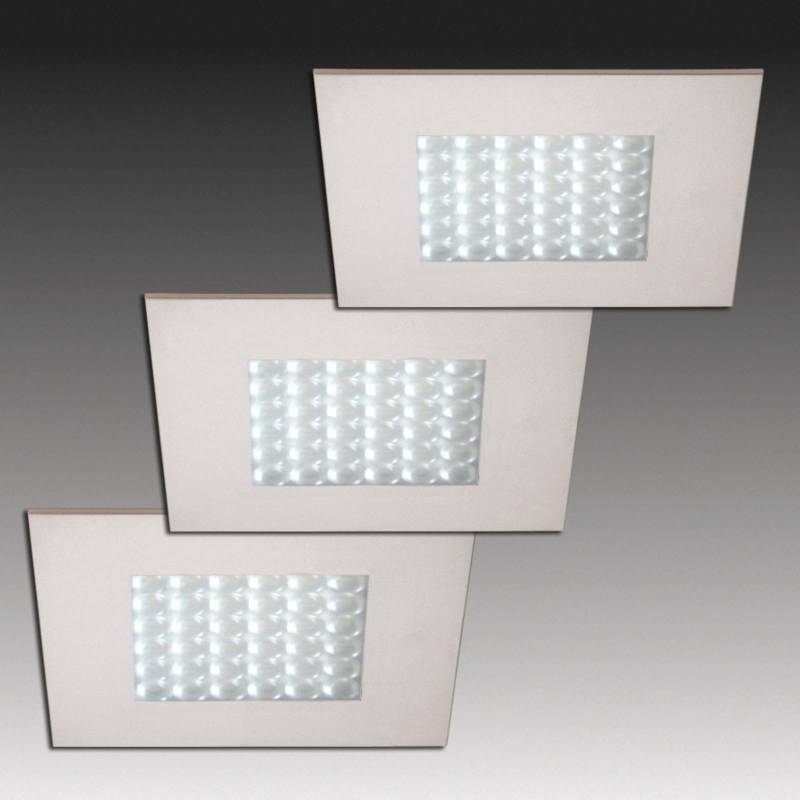 Q 68 LED-Einbaustrahler in Edelstahloptik, 3er-Set von Hera