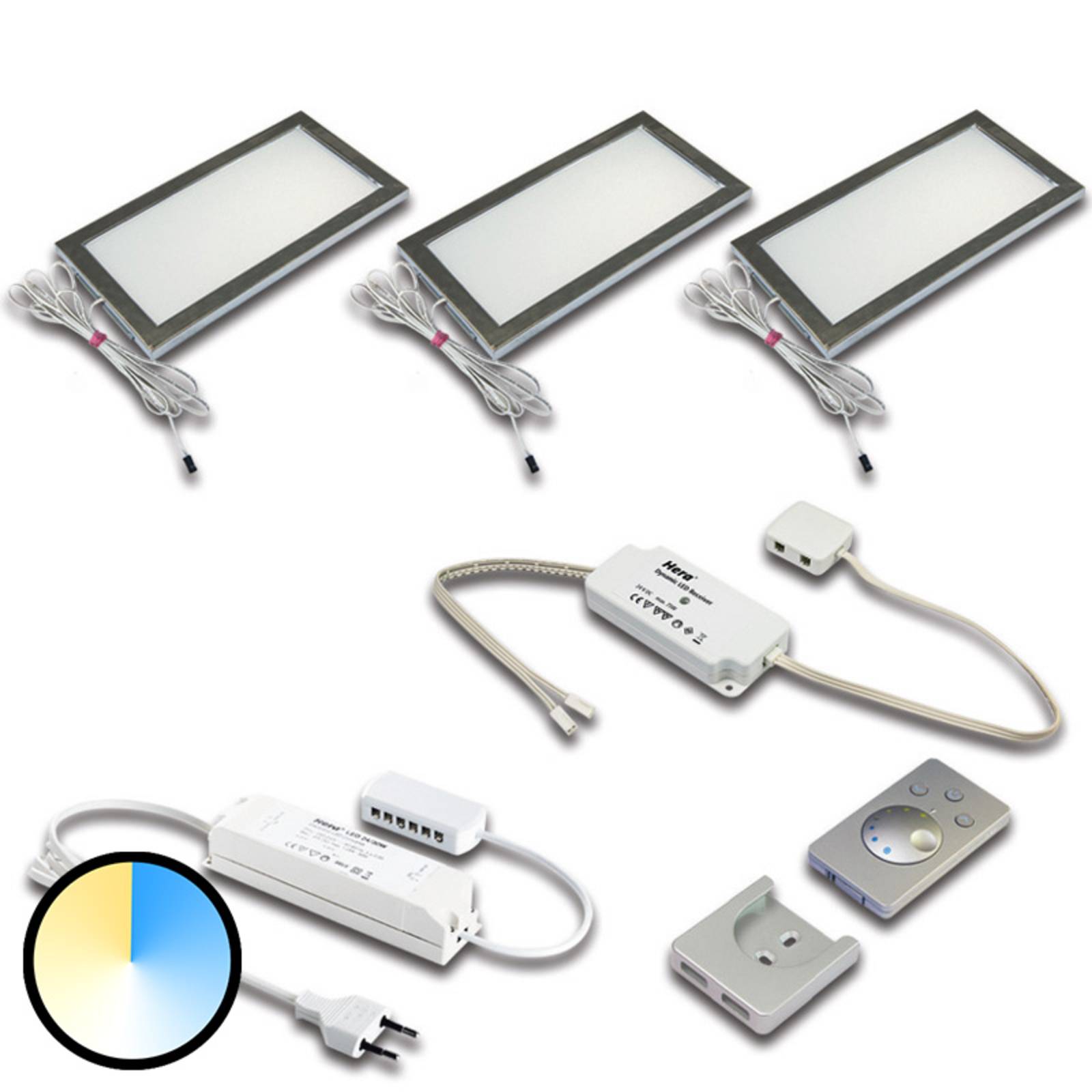 Unterbaulampe Dynamic LED Sky 3er Set edelstahl Unterbaulampe Dynamic LED Sky 3er Set edelstahl von Hera