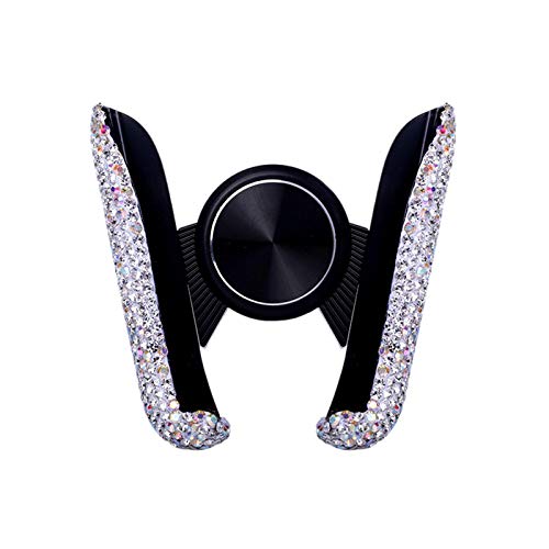 Herbests Bling Strass Handyhalterung Auto Handy Halterung Lüftung Autohalterung,Bling Glitzer Diamant Universale 360° Drehbar KFZ Handyhalter kompatibel mit iPhone Galaxy Huawei Smartphone,Silber von Herbests