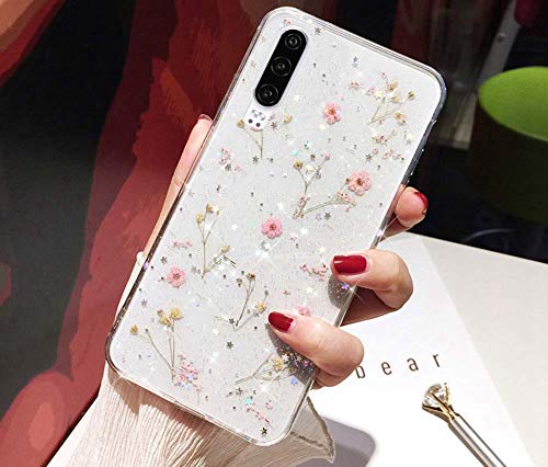 Herbests Kompatibel mit Huawei P30 Hülle Getrocknete Blumen Glänzend Bling Glitzer Handyhülle Transparent Silikon Weich Ultra Dünn TPU Schutzhülle Crystal Case Stoßfest Tasche,Rosa Herbests Kompatibel mit Huawei P30 Hülle Getrocknete Blumen Glänzend Bling Glitzer Handyhülle Transparent Silikon Weich Ultra Dünn TPU Schutzhülle Crystal Case Stoßfest Tasche,Rosa von Skyvov