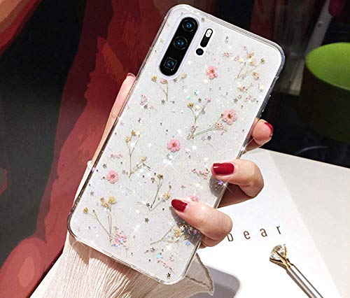 Herbests Kompatibel mit Huawei P30 Pro Hülle Getrocknete Blumen Glänzend Bling Glitzer Handyhülle Transparent Silikon Weich Ultra Dünn TPU Schutzhülle Crystal Case Stoßfest Tasche,Rosa Herbests Kompatibel mit Huawei P30 Pro Hülle Getrocknete Blumen Glänzend Bling Glitzer Handyhülle Transparent Silikon Weich Ultra Dünn TPU Schutzhülle Crystal Case Stoßfest Tasche,Rosa von Skyvov