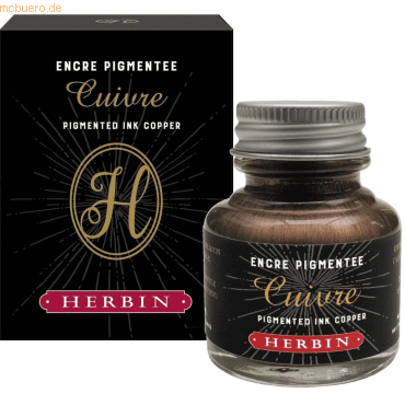 4 x Herbin Kalligraphie-Tinte 30ml deckend kupfer von Herbin