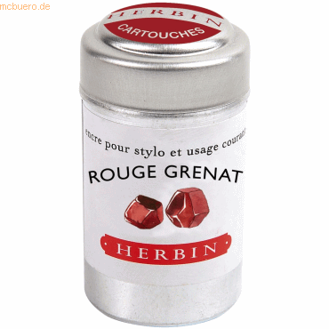 6 x Herbin Tintenpatronen VE=Dose mit 6 Stück rouge grenat von Herbin