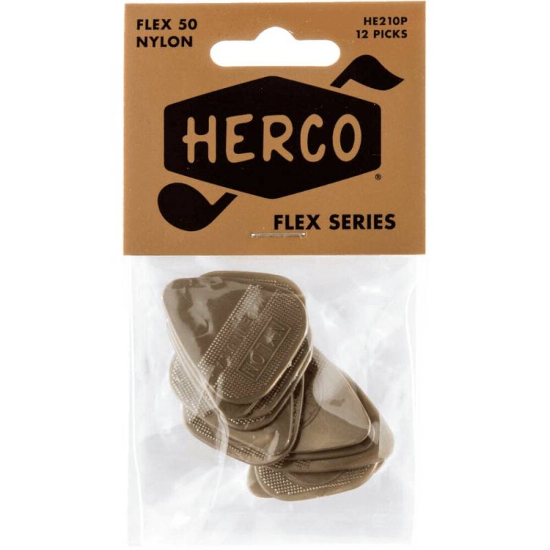 Herco HE210P Flex 50 Nylon Flat Picks Plektren (12 Stück) von Herco
