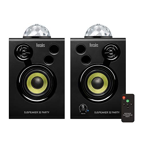 Hercules DJSpeaker 32 Party: 2 x 15 Watt aktive Monitor-Lautsprecher mit integrierter Beleuchtung von Hercules