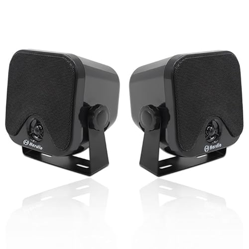 wasserdichte Marine-Lautsprecher Wandmontage 4-Zoll-Box-Lautsprecher Wasserdicht IP66 für Boat Spa ATV UTV Badezimmer 60 Watt (120 Watt EIN Paar), Schwarz von Herdio
