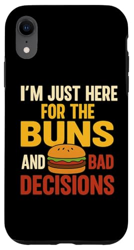 Lustiges Burger-Grill-Zitat Tee für Freunde Cousins Grillparty Hülle für iPhone XR Lustiges Burger-Grill-Zitat Tee für Freunde Cousins Grillparty Hülle für iPhone XR von Here for Buns Funny Burger BBQ Cookout Humor Tee