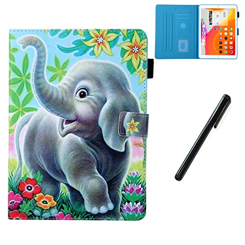 HereMore Hülle für Samsung Galaxy Tab A 7.0 2016/Tab A6 7,0 T280/T285,PU Leder Tasche Schutzhülle Cover Case mit Silikon Rücken Deckel mit Standfunktion, Elefant von HereMore