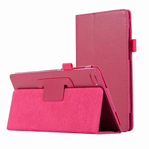 HereMore Lenovo Tab 7 Essential Hülle, Folio Case Kunstleder Schutzhülle Cover Tasche mit Ständerfunktion und Stylus-Halterung für Lenovo TB-7304X/TB-7304F/TB-7304I Tablet-PC, Magenta von HereMore