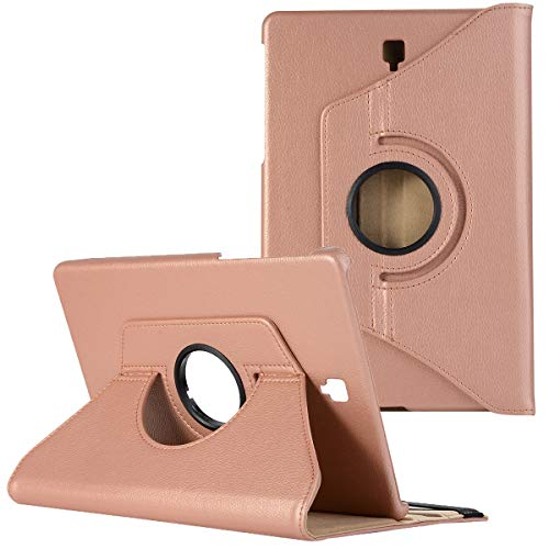 HereMore Samsung Galaxy Tab A 10.5 Hülle SM-T590/T595, 360 Grad Rotierend Kunstleder Schutzhülle Tasche für Samsung Tab A 10,5 Zoll, Roségold (mit Auto Schlaf/Wach Funktion) von HereMore