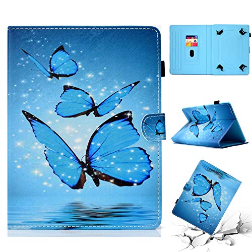 HereMore Universal Hülle für 7" Tablet, Flip Case Cover Tasche Schutzhülle für iPad Mini, Fire 7, Samsung Galaxy Tab A6 7.0, Huawei MediaPad T3 7", Lenovo Tab E7/Tab3 7 Essential, Schmetterling von HereMore