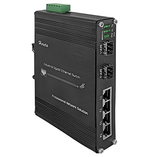 Gigabit Ethernet Switch 4 TP-Ports 10/100/1000Base-TX und 2 SFP Ports 1000Base-FX gehärteter industrieller Faseroptikschalter von Hereta