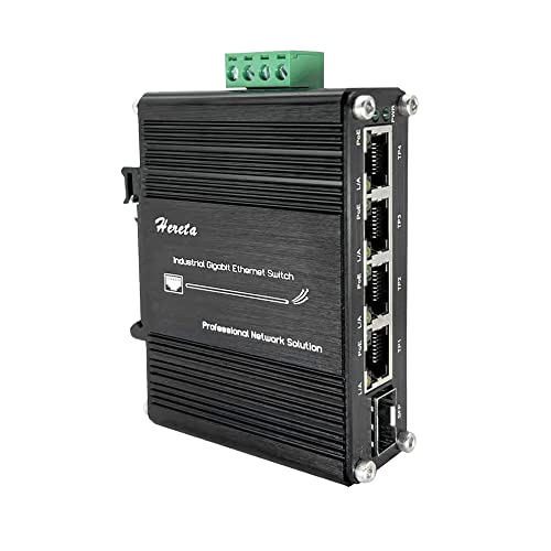 Industrial 5-Port Switch Gigabit PoE+ Ethernet Switch 4 Ports 120W PoE+ Injector 10/100/1000Base-T & 1 Port 100/1000Base-X Dual Rate SFP 12~48VDC Wide Range Power Input Industrial 5-Port Switch Gigabit PoE+ Ethernet Switch 4 Ports 120W PoE+ Injector 10/100/1000Base-T & 1 Port 100/1000Base-X Dual Rate SFP 12~48VDC Wide Range Power Input von Hereta