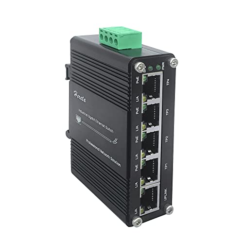 Industrieller Gigabit PoE Ethernet Switch 5-Port Mini 10/100/1000Mbps Base-TX gehärteter Ethernet Switch mit PoE Netzteil von Hereta