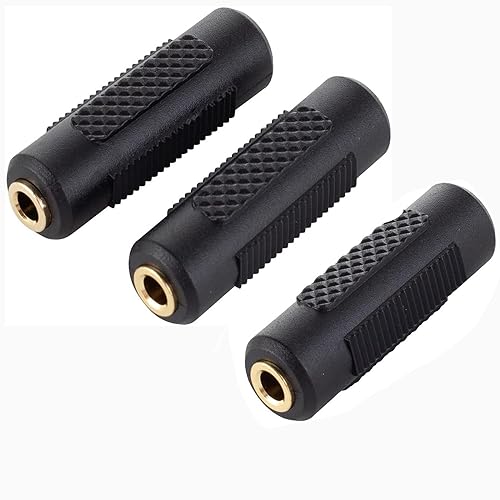 3,5 mm Stereo-Audio-Adapter, 1/8 Zoll Buchse auf Buchse, Audio-Koppler, vergoldete Audio-Kopfhöreranschlüsse, kompatibel mit TaoTronics, Mpow BH129 Bluetooth-Empfänger (3 Stück) von Herfair