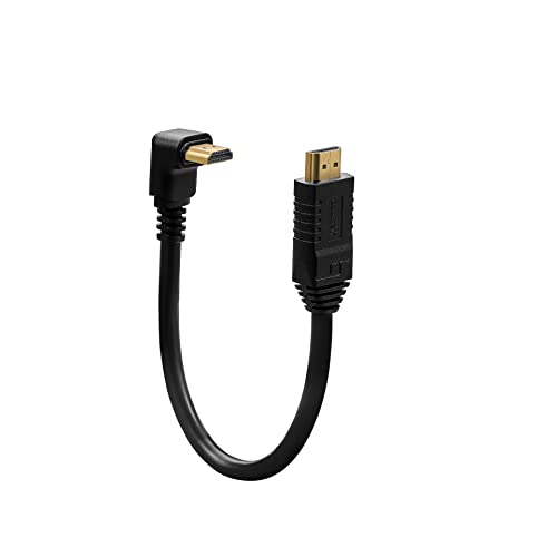 4K HDMI-Kabel, kurzes HDMI-Kabel, 90 Grad nach unten Winkel, Kabeladapter, kompatibel mit TV Stick, Roku Stick, PS5, PS4, Xbox360, 30 cm (oben) von Herfair