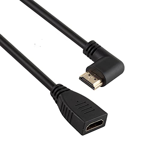 8K HDMI Verlängerungskabel, 8K HDMI 90 Grad Winkel Stecker auf Buchse HDMI 2.1 Kabel 48 Gbit/s mit 8K 60Hz Video und 3D HDR für TV/Xbox/PS4/PS5 (0,6 m) (rechter Stecker/Buchse) von Herfair