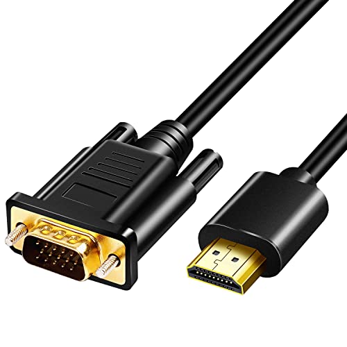 HDMI auf VGA-Adapter, HDMI auf VGA, 5 m Kabel, vergoldet, 1080p, aktiver HDMI-Stecker auf VGA-Analog-Stecker, Video-Konverter-Kabel für Projektor, Desktop, HDTV, Raspberry Pi, Roku, Xbox (5 Meter) von Herfair