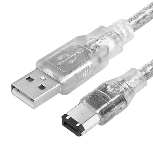 Herfair FireWire IEEE 1394 Kabel, USB auf 6-poligen Stecker auf Stecker, Datenübertragungsadapter, FireWire 400 DV iLink Konverter für Laptop zu Camcorder, DV-Kamera auf Computer, 1,8 m von Herfair