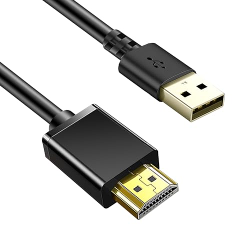 Herfair USB-A-auf-HDMI-Adapterkabel, USB-auf-HDMI-Ladekabel, 1,8 m, USB 2.0 Typ A Stecker -Stecker, Ladeadapter-Konverterkabel (nur zum Laden) von Herfair