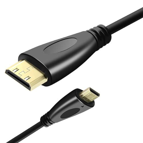 Micro-HDMI-auf-Mini-HDMI-Kabel Micro-HDMI-Stecker auf Mini-HDMI-Stecker-Adapterkabel 4K-Hochgeschwindigkeits-Micro-HDMI-Kabel für Audio-Video-Signalübertragung, kompatibel mit Kamera-Tablet-Monitor von Herfair