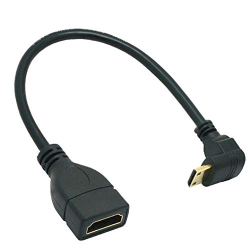 Mini-HDMI auf HDMI, Mini-HDMI-Stecker auf HDMI-Stecker, Konverter-Kabel, rechter und linker Winkel, Mini-HDMI-Kabel, unterstützt 1080p Full HD (Abwärtswinkel) von Herfair