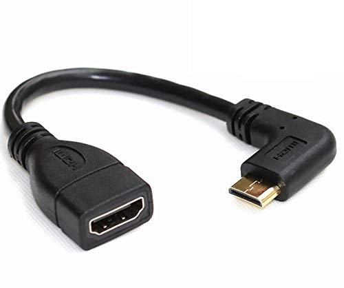 Mini-HDMI auf HDMI, Mini-HDMI-Stecker auf HDMI-Stecker, rechter und linker Winkel, Mini-HDMI-Kabel, unterstützt 1080p Full HD (linker Winkel) von Herfair
