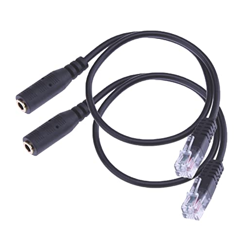 RJ9 3.5mm Adapterkabel 4P4C RJ9/RJ10 Male 3.5mm Weiblich Stereo Konverter Kopfhörer Telefonkabel Audio Blei für Home Office Telefon IP Telefone (2 Pack) von Herfair