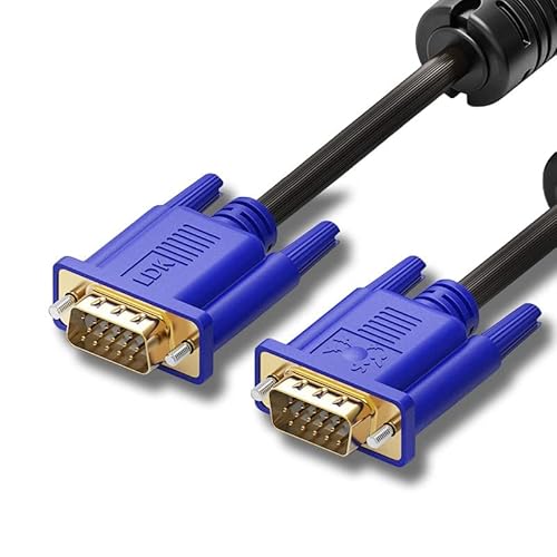 VGA-Kabel Monitorkabel, VGA zu VGA Computermonitorkabel, VGA Stecker auf VGA Stecker Kabel Adapterkabel, vergoldetes VGA Displayport Kabel Kompatibel mit Projektoren, HDTVs, Displays Laptop (1,5 M) von Herfair