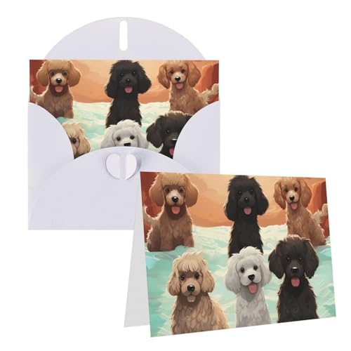 HerfsT Grußkarten, Motiv: Pudel, Hunde, Dankeskarten mit Umschlägen, "Happy Birthday", 10,2 x 15,2 cm, minimalistisches Design, Dankeskarten für alle Anlässe, Geburtstag, Dankeschön, Hochzeit HerfsT Grußkarten, Motiv: Pudel, Hunde, Dankeskarten mit Umschlägen, "Happy Birthday", 10,2 x 15,2 cm, minimalistisches Design, Dankeskarten für alle Anlässe, Geburtstag, Dankeschön, Hochzeit von HerfsT