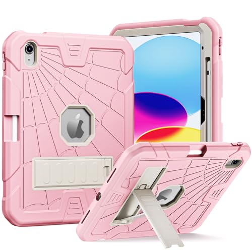 Herize 10,9-Zoll iPad 10. Generation 2022 Kinder Mädchen |10. Generation iPad Hülle A2757 A2777 A2696 mit Bleistifthalter + Ständer |Robuste, sturzsichere, süße Hülle für iPad 10. Generation |Pink von Herize