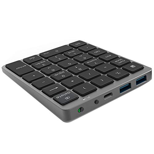 Herklotzn Digitales Bluetooth N970 mit USB-Hub-Modi, Funktionstasten, Mini-Tasten, numerisch, für Buchhaltungsaufgaben, Schwarz von Herklotzn