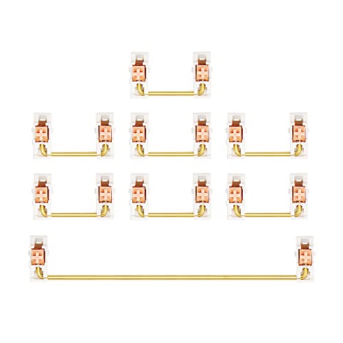 Herklotzn Vergoldeter Plattenstabilisator für mechanische Tastatur, 2U, 6,25 U (1 + 7, Weiß Rosa) von Herklotzn