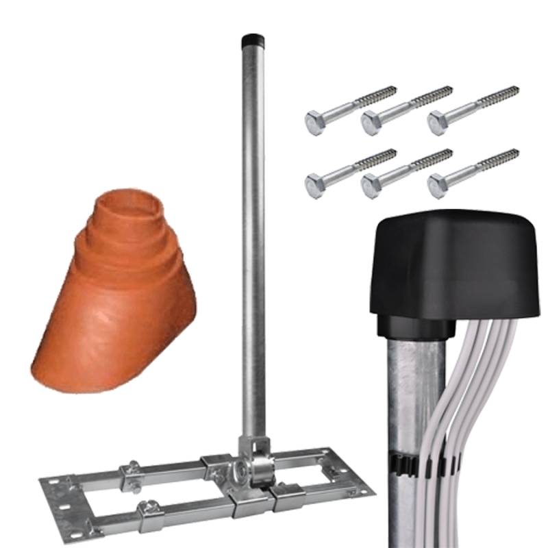 Dachsparrenhalter Herkules 48/900 Stahl Tülle Kappe Set Rot von Herkules
