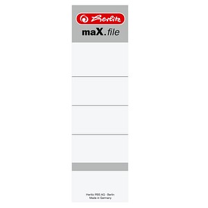 10 herlitz Einsteck-Rückenschilder maX.file weiß für 8,0 cm Rückenbreite von Herlitz