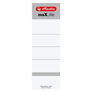 10 herlitz Ordneretiketten maX.file weiß für 8,0 cm Rückenbreite von Herlitz