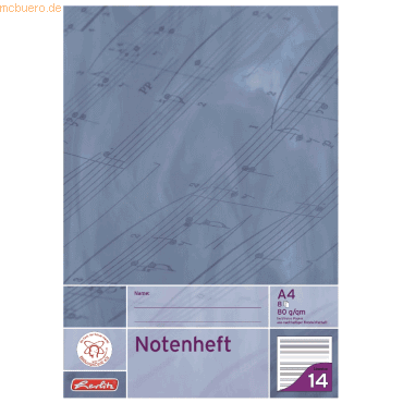 10 x Herlitz Notenheft A4 VE=8 Blatt von Herlitz